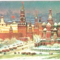 Зимняя Красная площадь нарисованная