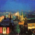 Вид с высоты на ночную Красную Площадь и Кремль