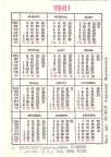 Карманный календарик СССР 1981 года | Taschenkalender