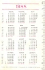 Карманный календарь 1988 года | Pocket calendar of USSR | Taschenkalender