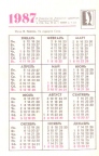 Карманный календарь 1987 года | Pocket calendar of USSR | Taschenkalender