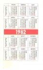 Лотерея ДОСААФ. СССР, 1982 | Lottery of DOSAAF. Pocket calendar, USSR