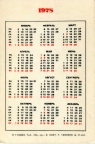 Карманный календарик СССР 1978 года | Pocket calendar of USSR 