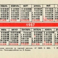 Советский карманный календарь 1987 года 