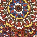 A fragment of embroidery on a Khalat